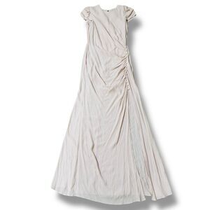 Free People Awaylee Pink Rose Gathered Button Front Maxi Dress Size Large